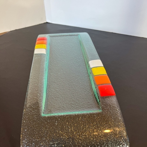 Retro Multi Color Glass Arched Serving Platter - Picture 6 of 14